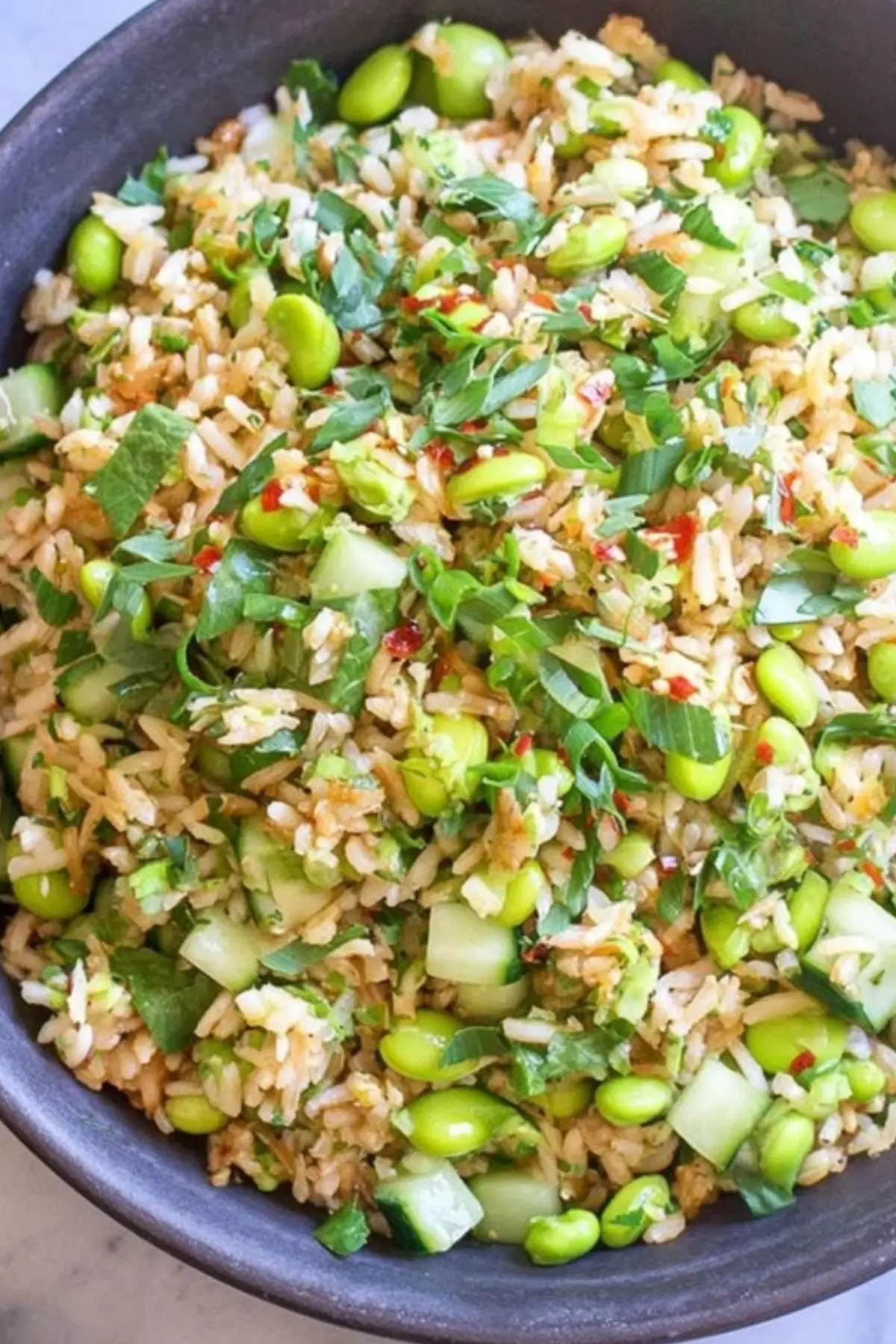 Cucumber Edamame Rice Salad – 5 Simple Steps - Recipe by Katherine