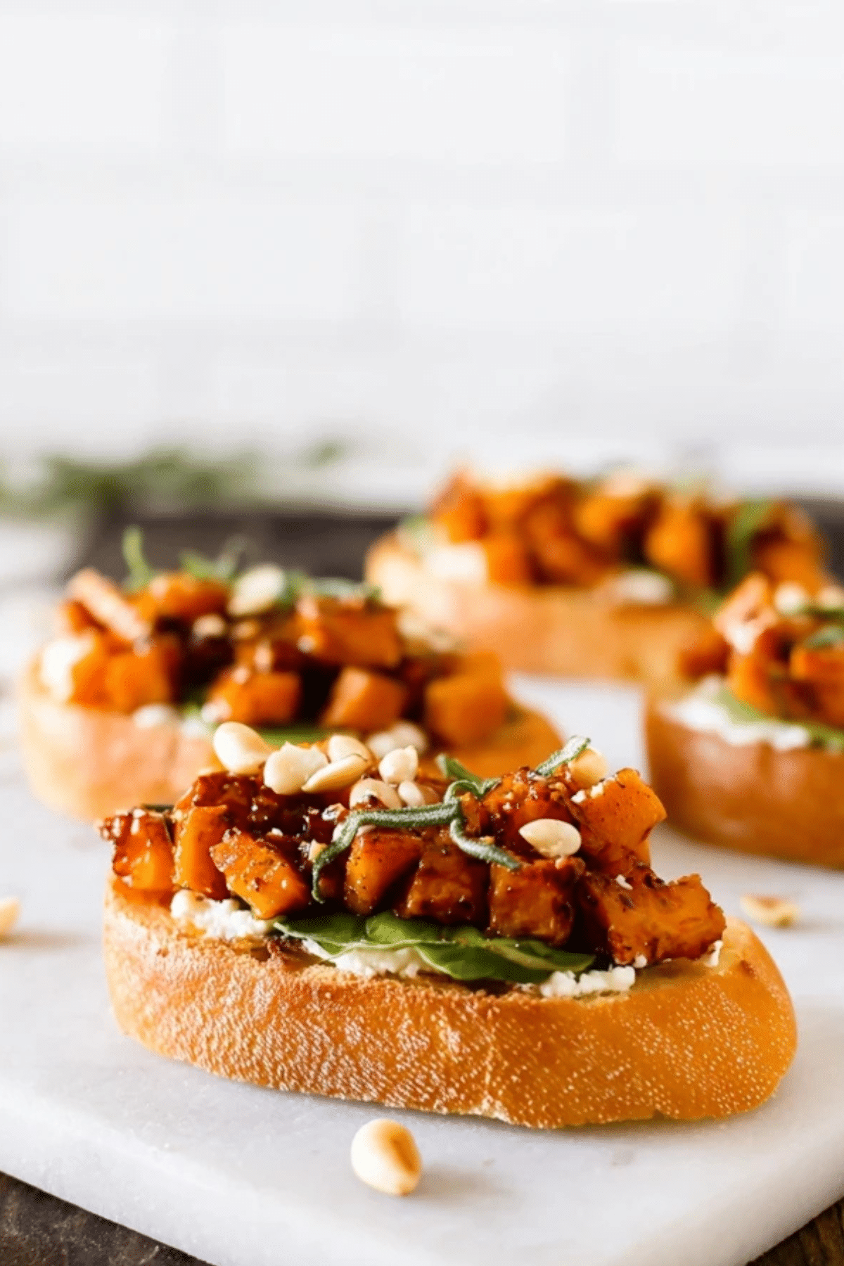 Whipped Goat Cheese Butternut Squash Bruschetta – Easy Fall Appetizer